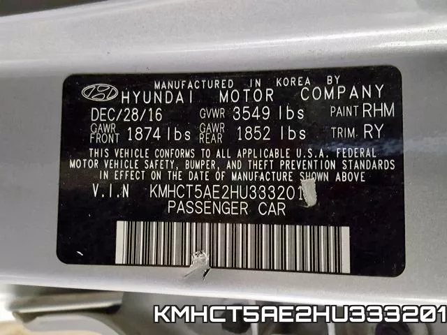 KMHCT5AE2HU333201 фото 2