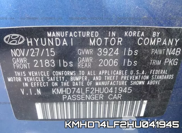 KMHD74LF2HU041945 фото 10