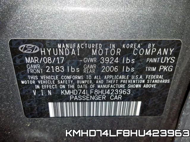 KMHD74LF8HU423963 фото 2