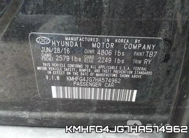 KMHFG4JG7HA574962 фото 10