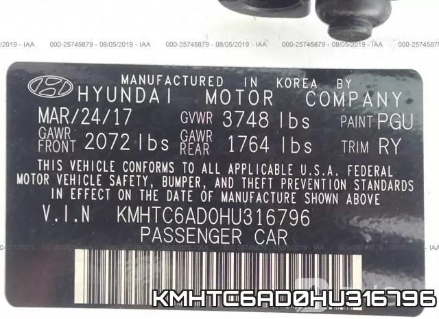KMHTC6AD0HU316796 фото 10