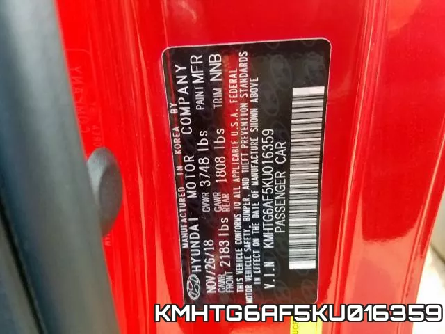 KMHTG6AF5KU016359 фото 2