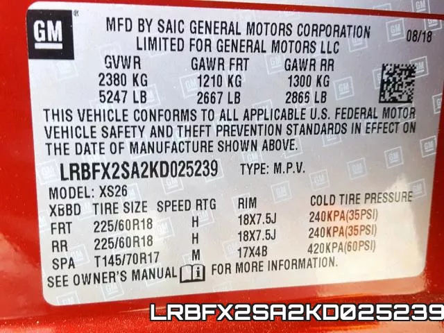 LRBFX2SA2KD025239 фото 2