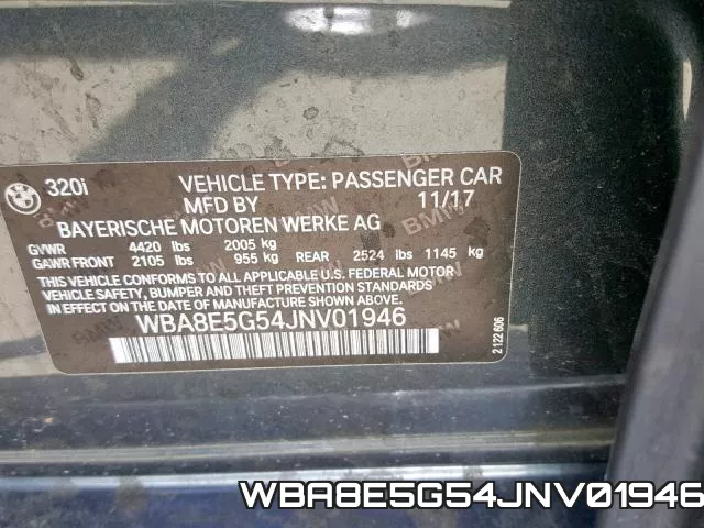 WBA8E5G54JNV01946 фото 2