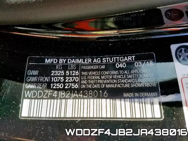 WDDZF4JB2JA438016 фото 2