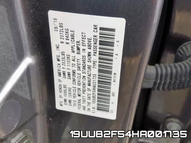 19UUB2F54HA001735 фото 2
