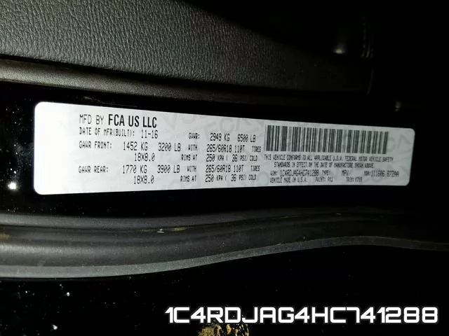 1C4RDJAG4HC741288 фото 2