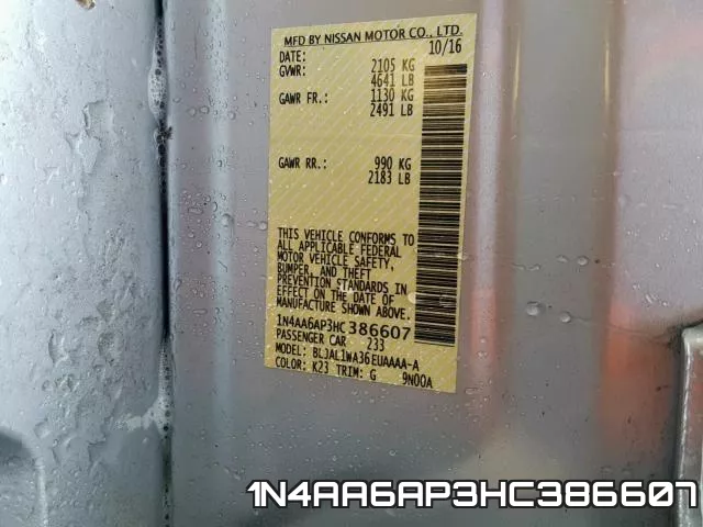 1N4AA6AP3HC386607 фото 2