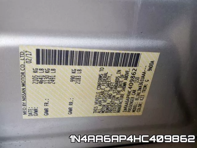 1N4AA6AP4HC409862 фото 2