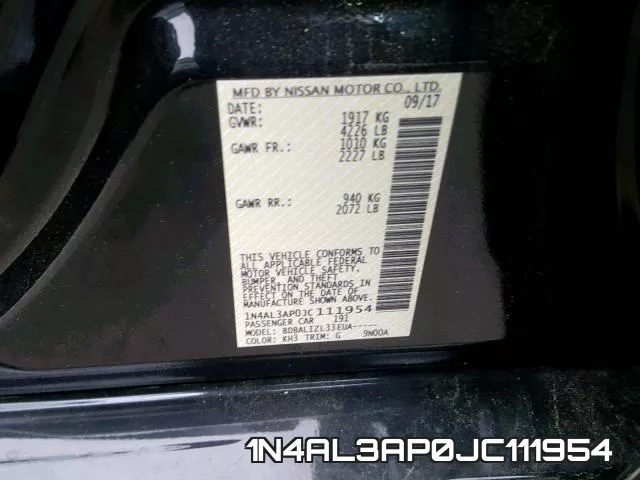 1N4AL3AP0JC111954 фото 2