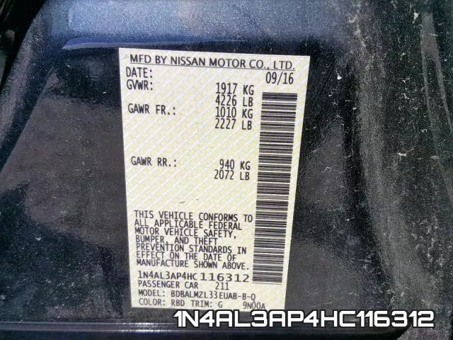 1N4AL3AP4HC116312 фото 2