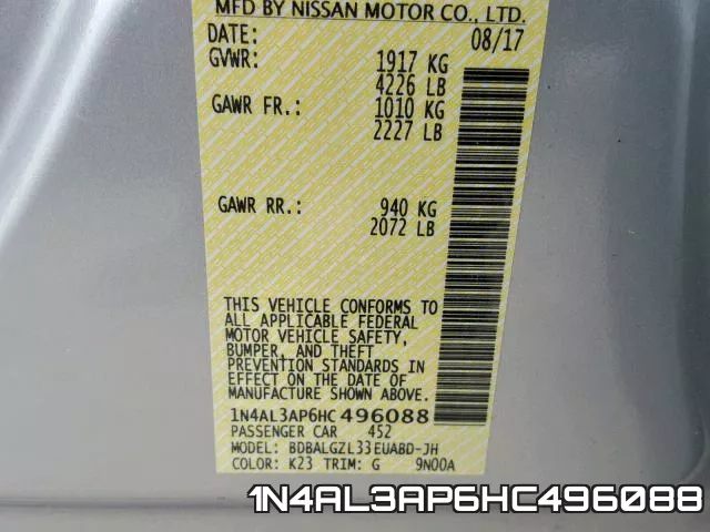 1N4AL3AP6HC496088 фото 2