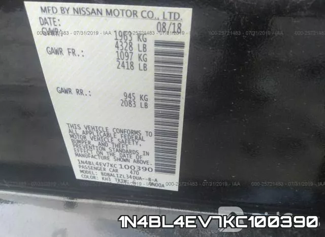 1N4BL4EV7KC100390 фото 10