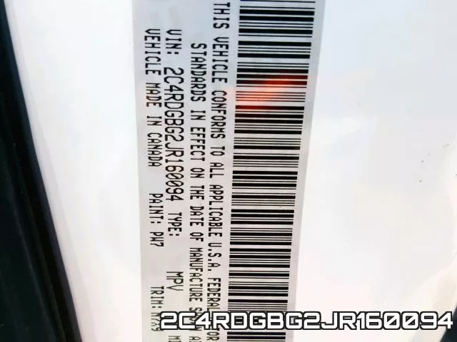 2C4RDGBG2JR160094 фото 2