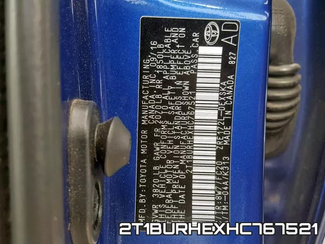 2T1BURHEXHC767521 фото 2