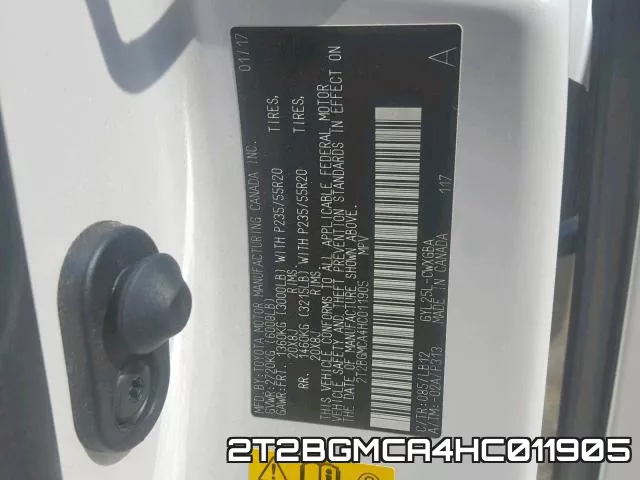 2T2BGMCA4HC011905 фото 2