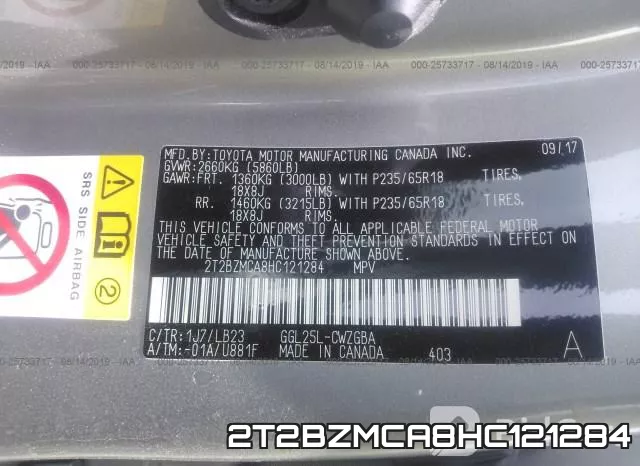 2T2BZMCA8HC121284 фото 10