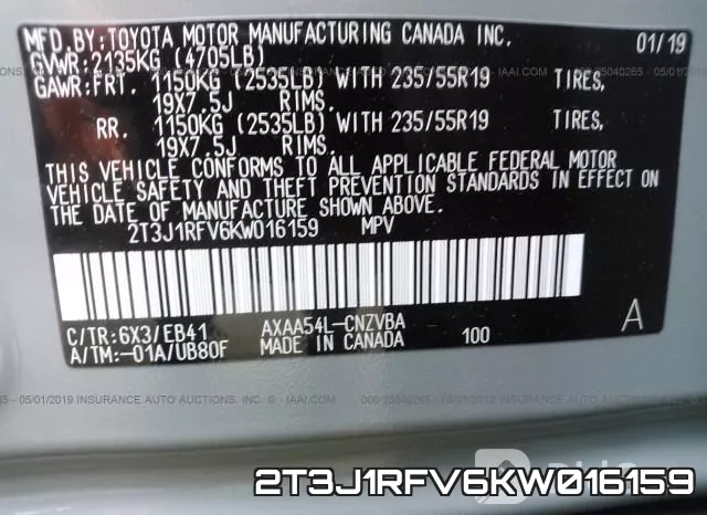 2T3J1RFV6KW016159 фото 10