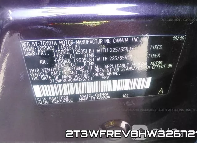 2T3WFREV8HW326721 фото 10