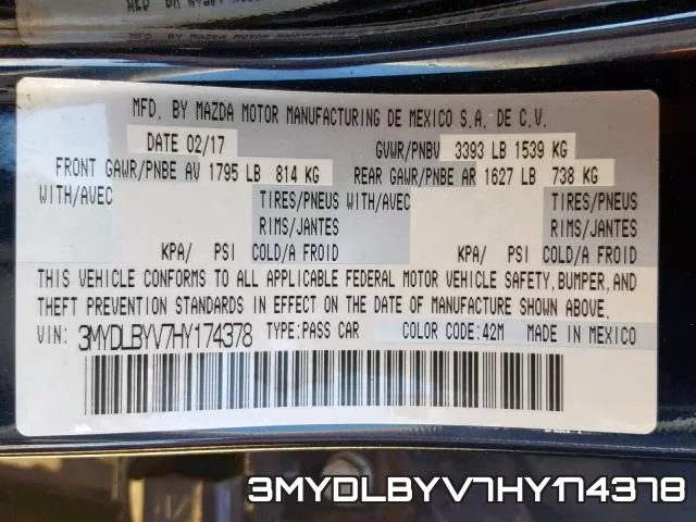 3MYDLBYV7HY174378 фото 2