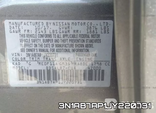 3N1AB7AP1JY220731 фото 10