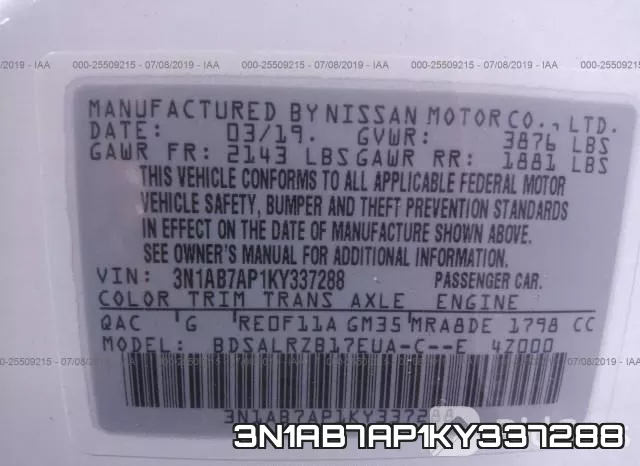 3N1AB7AP1KY337288 фото 10