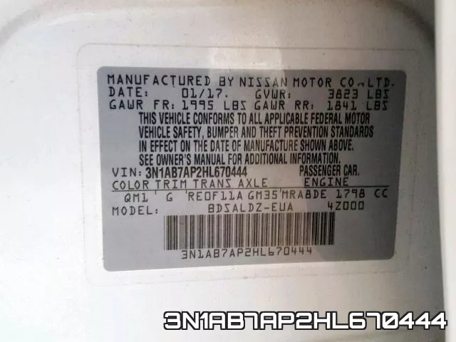 3N1AB7AP2HL670444 фото 2