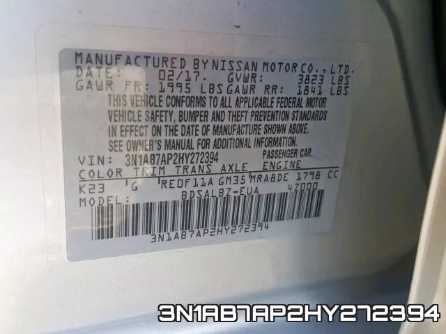 3N1AB7AP2HY272394 фото 2
