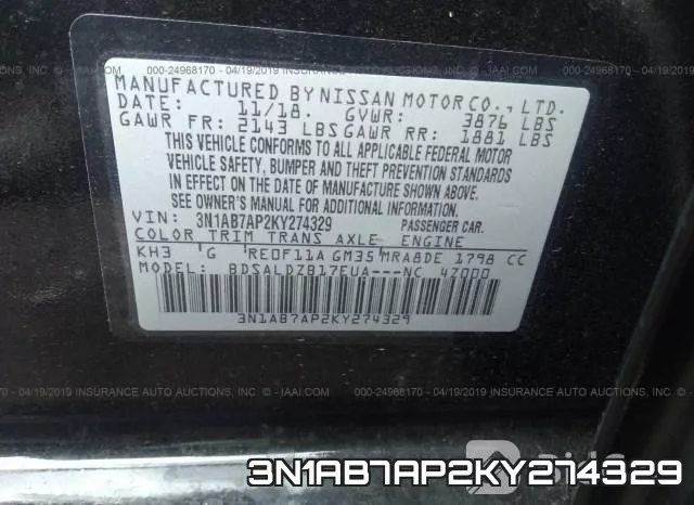 3N1AB7AP2KY274329 фото 10
