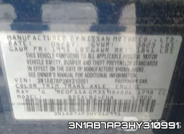 3N1AB7AP3HY310991 фото 10
