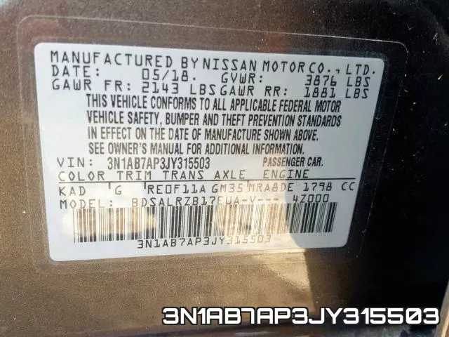 3N1AB7AP3JY315503 фото 2
