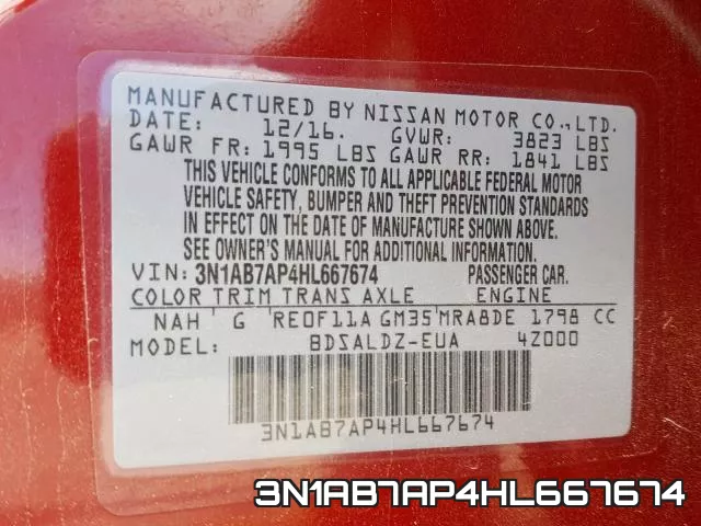 3N1AB7AP4HL667674 фото 2