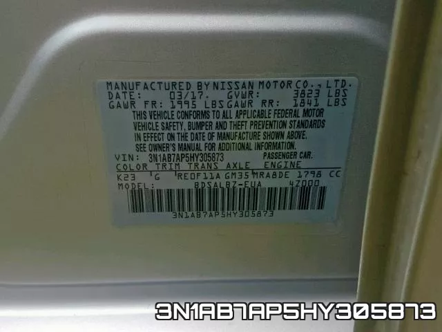 3N1AB7AP5HY305873 фото 2