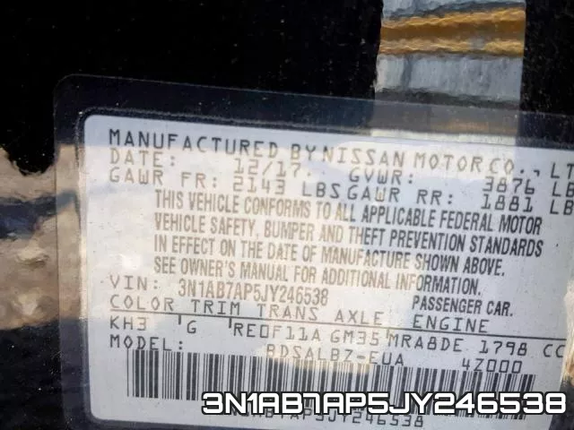 3N1AB7AP5JY246538 фото 2