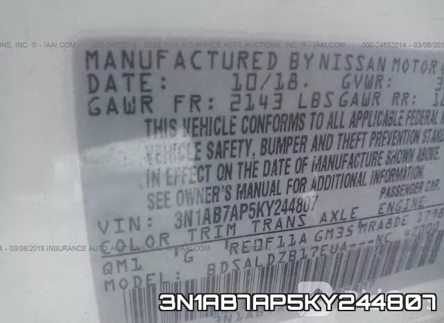 3N1AB7AP5KY244807 фото 10
