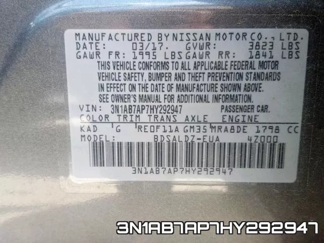 3N1AB7AP7HY292947 фото 2