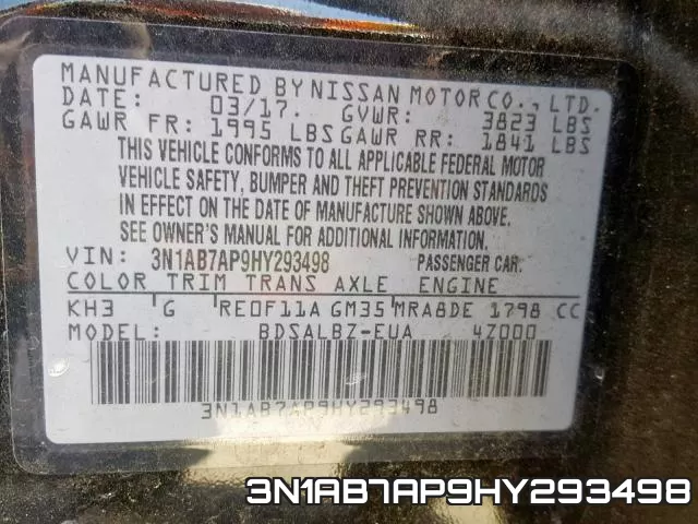 3N1AB7AP9HY293498 фото 2
