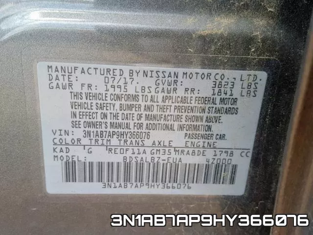 3N1AB7AP9HY366076 фото 2