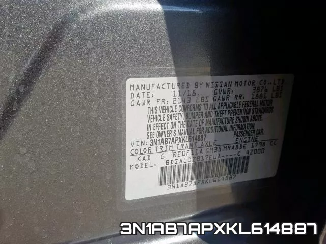 3N1AB7APXKL614887 фото 2