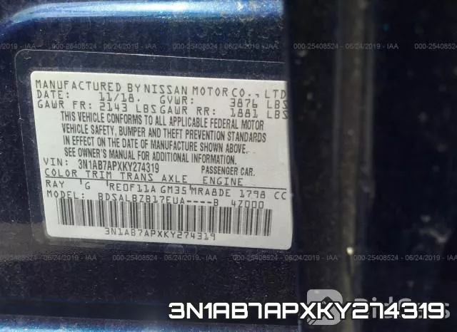 3N1AB7APXKY274319 фото 10