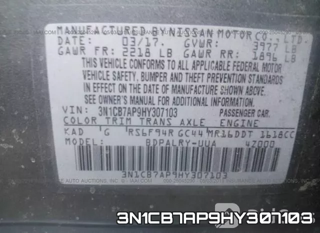3N1CB7AP9HY307103 фото 10