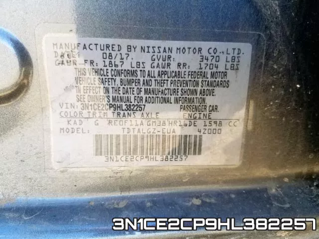 3N1CE2CP9HL382257 фото 2