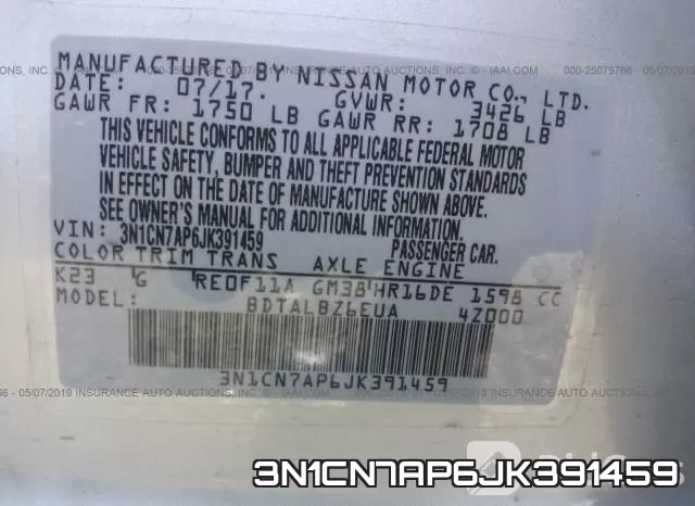 3N1CN7AP6JK391459 фото 10