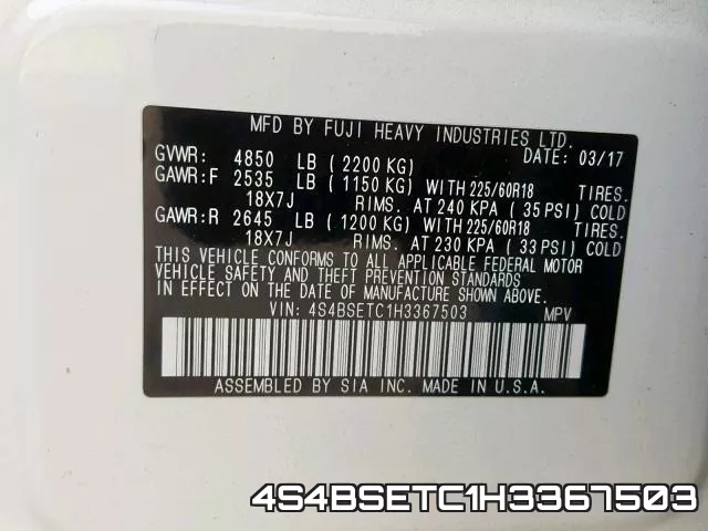 4S4BSETC1H3367503 фото 2