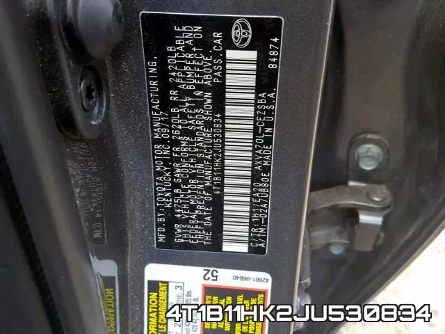 4T1B11HK2JU530834 фото 2