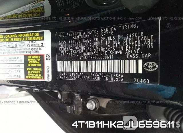 4T1B11HK2JU659611 фото 10