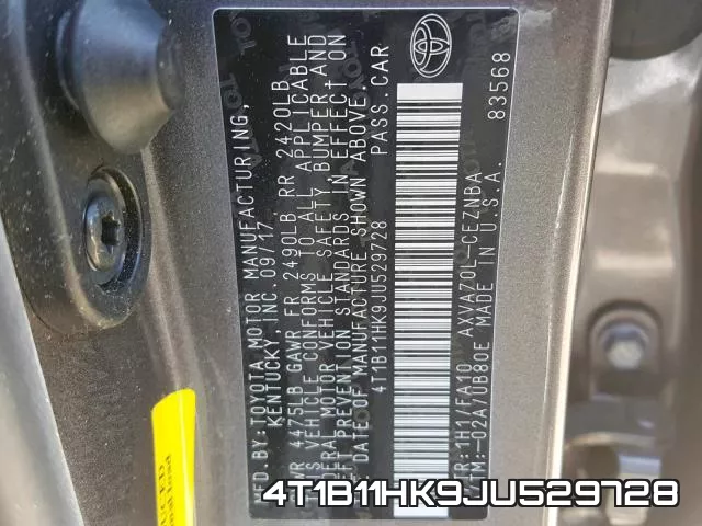 4T1B11HK9JU529728 фото 2