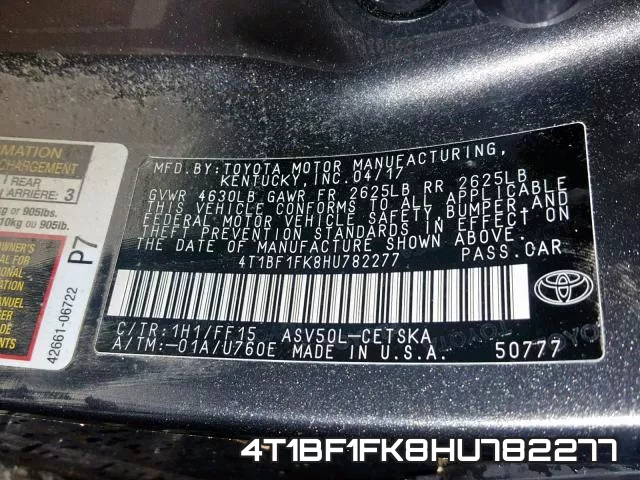 4T1BF1FK8HU782277 фото 2