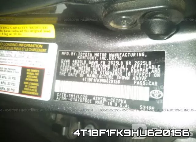 4T1BF1FK9HU620156 фото 10