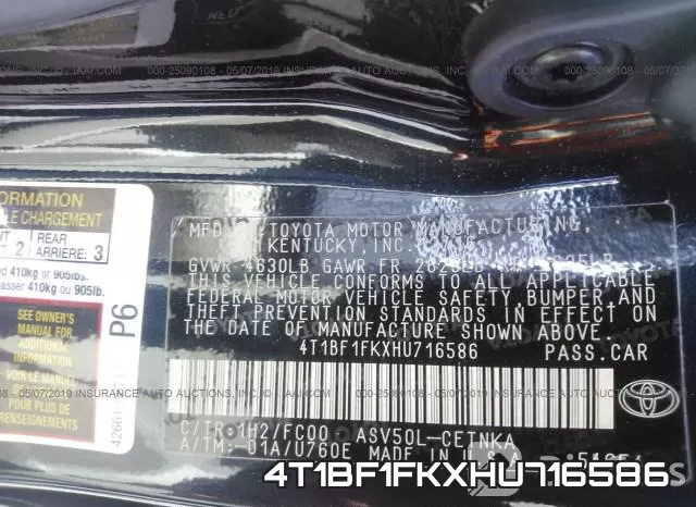 4T1BF1FKXHU716586 фото 10